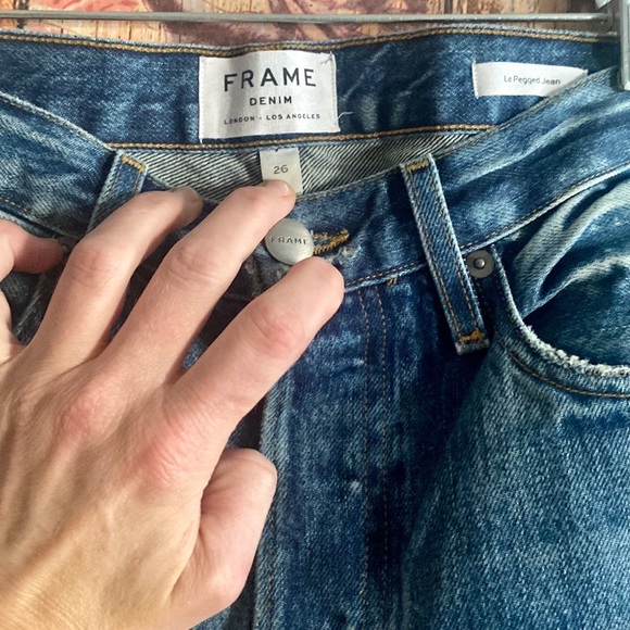 REVOLVE FRAME DENIM LE PEGGED JEAN BOHO DISTRESSED HIGH WAIST JEANS 26 - Picture 10 of 13